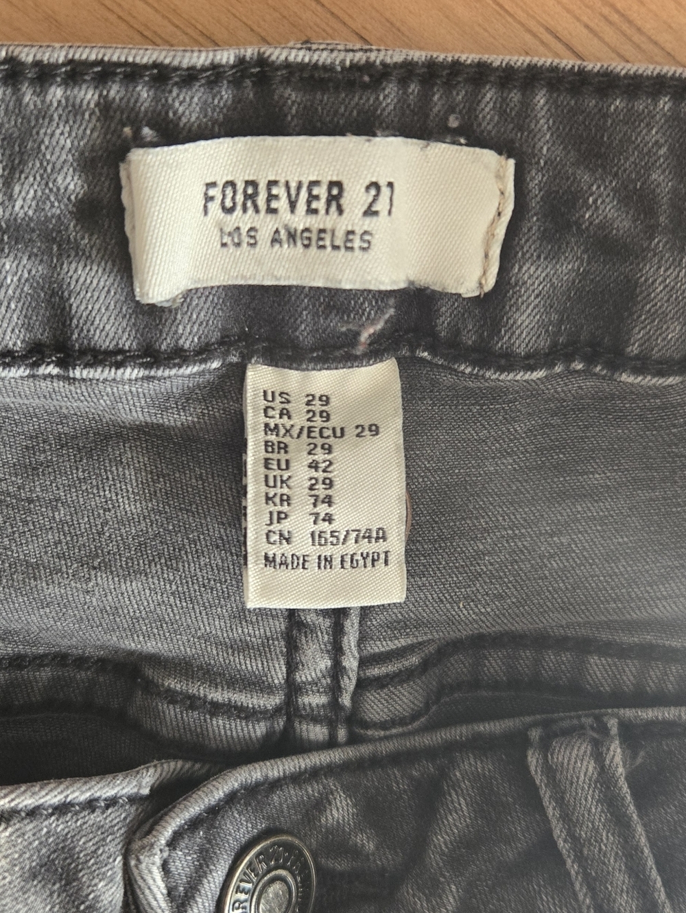 forever 21 | size 29 | black high rise skinny distressed denim - Picture 2 of 5